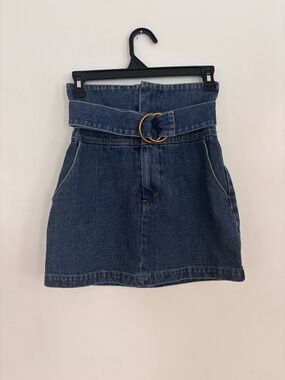 Dainty Hooligan Denim Mini Skirt XS Belted High Waist NWT
